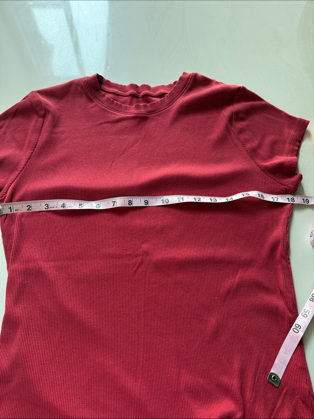 Dip 2 Pk Short Sleeve Ribbed Crewneck Tshirts, Red and Orange Coral, Modal Blend - Picture 7 of 8